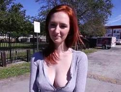 Braless bigtit ginger fucked from street