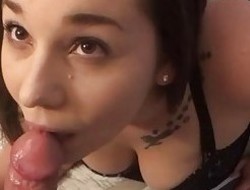 BLOWJOB, Slow Face Fuck, & CUM On Tits